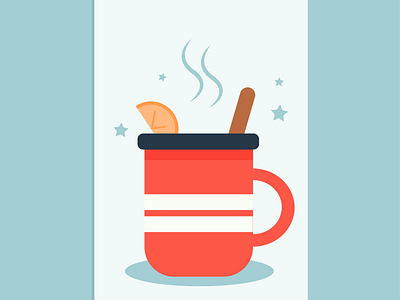 Winter time! celebrate cup drink drinks glintwein illustration mulled postcard snow time wine winter