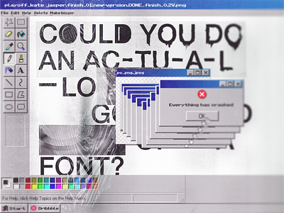 Wrecked workflows | since 1985 concept design dribbble playoffs error figma old photoshop texture ui web webdesign windows workflow