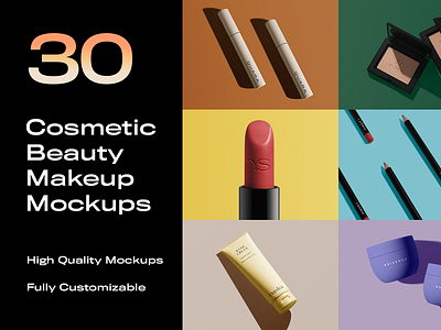 30 Cosmetic Beauty Makeup Mockups - V1 - PSD beauty beauty mockup brand branding cosmetic cosmetic mockup cosmetics face cream foundation hair mask lipstick make up makeup mascara mock up modern powder psd trend trending