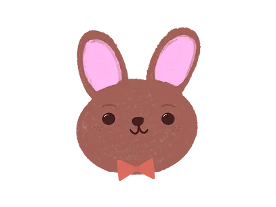 Bunny Bear animal bear bow tie brown cute fluffy fur furry fuzzy graphic design happy kawaii kids logo mascot rabbit theruknuk