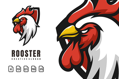 Rooster Mascot Logo branding design icon illustration logo logo design logotype vector