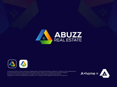 A letter mark modern real estate logo a letter a letter real estate logo a logo a mark abstract logo branding builders logo construction company logo geometric logo gradient home logo house logo letter a logo modern logo real estate agency real estate branding real estate logo