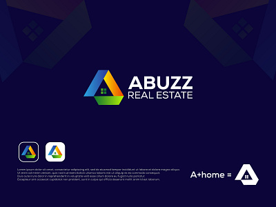 A letter mark modern real estate logo a letter a letter real estate logo a logo a mark abstract logo branding builders logo construction company logo geometric logo gradient home logo house logo letter a logo modern logo real estate agency real estate branding real estate logo