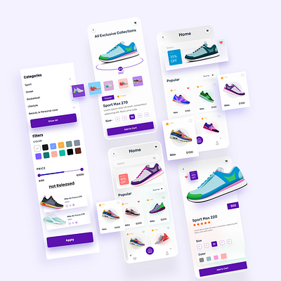 Shoes App Design app app design app ui creative app design concept e commerce mobile app product app products shoe app