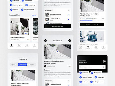 Laernify Online Course App academy course course app design education figma layout layout design learn learn app mobile mobile app mobile design online course trend ui ux