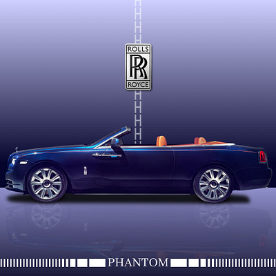 ROLLS ROYCE PHANTOM PR002 branding car car poster dope illustration logo luxury open roof phantom poster poster design posters designing roadster rolls royce