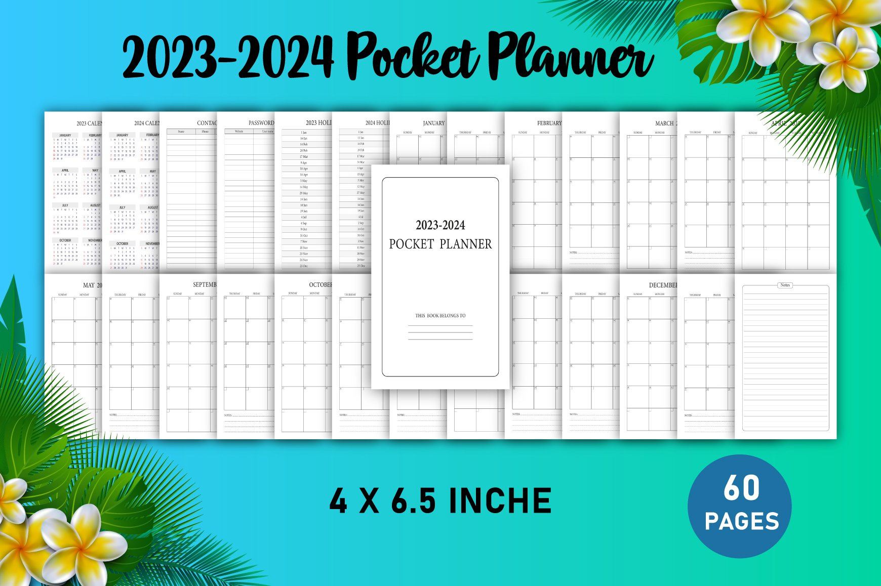 Editable 20232024 pocket planner by Mohammad Rokonuzzaman on Dribbble
