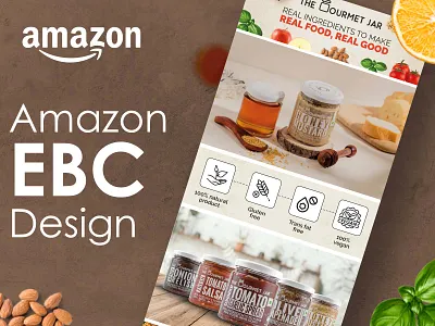 Amazon EBC content - Real Food Real Good amazon amazon brand store amazon ebc amazon store front branding creative creative illustration food ebc graphic design illustration product design product feedback template design