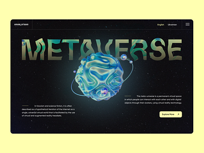 Metaverse 3d ai artificial intelligence clean colorful crypto dark design metaverse minimalist motion graphics nft open world popular ui virtual reality vr website