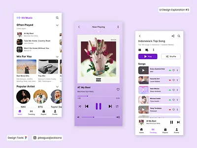 Hit Musix - Streaming Music App app design illustration music streaming typography ui ux