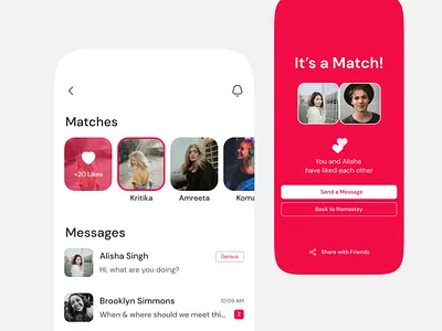 Namastey : Dating Chat & Match anant jain app app design clean ui daily ui dating dating app design interface design match minimal mobile app reel tiktok tinder ui ui design uiux user inferface video app