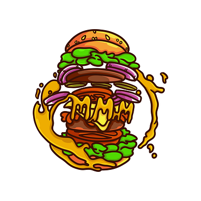 mmm branding burger burger design burger logo character design design graphic design illustration logo logo design ui ux vector