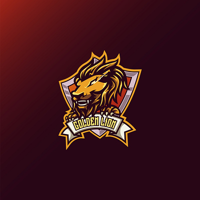 Golden Lion Badge app branding design graphic design illustration lion lion esport logo vector