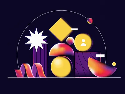 Geometry ✨ blue colors composition concept flat geometric geometry grain illustration shapes texture