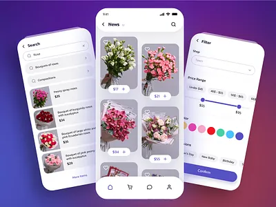 E-commerce - Mobile App app business catalog clean design ecommerce filters flowers interface mobile price search shop store ui