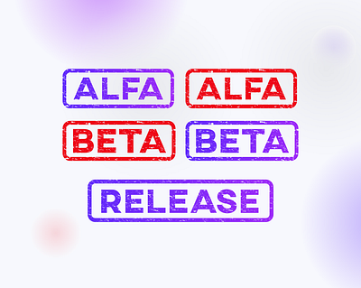 ALFA → BETA → RELEASE icons alfa beta colors development tags icons release svg tags typography ui vector