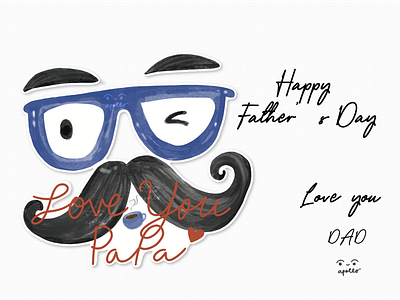 Glasses and Mustache Watercolor Graphic design graphic design illustration watercolor