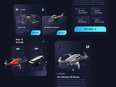 Drone Shopping UI concept design dark app ui dark ui design drone app ui drone ui ecommerce app interaction design shopping ui ui ui design uidesign uxdesign