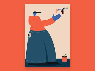 Cards in your hand card design flat illustration poster poster art