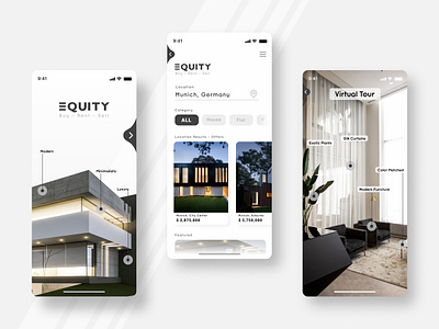 Real Estate App Design brand design branding clean concept design luxury minimalistic modern new property real estate simple ui ui design ux ux design