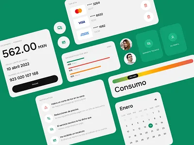 UI element for CFE app cfe clean design clean elements communal services design design system electricity green housing makeevaflchallenge mobile app ui ui elements ui kit