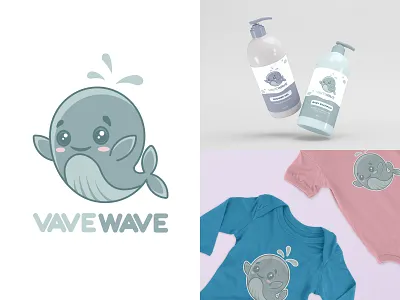 Baby whale logo baby bathroom branding clothing cute design illustration logo logo design pink print sticker vector whale
