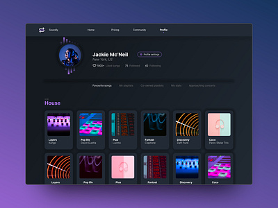 Daily UI challenge no 6 • User Profile 06 6 app daily ui daily ui 06 design graphic design music platform profile ui user profile ux