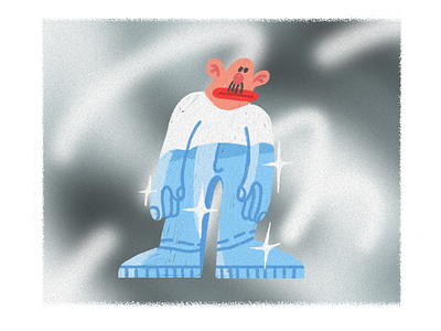 Leaving art brush character glass gradient illustration man ps