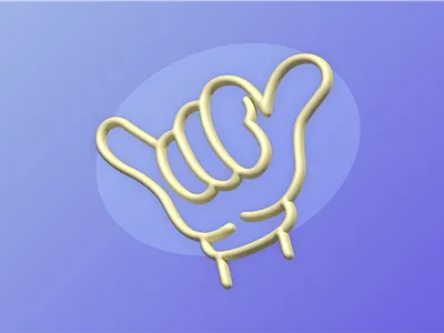 3d Hang Ten Glove 3d fun glove graphic design hand
