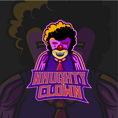 Naughty clown icon design editabletexts esport graphic design icon illustration logo vector