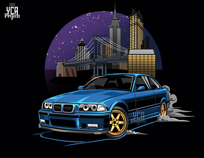 E36 M3 Illustration automotive bmw car car drawing cars draws e36 illustration m3 vehicle