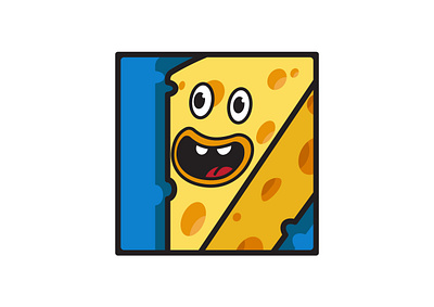 🧀 blue brand branding cartoon cartoon logo cheese cheese brand cheese company cheese factory cheese wedge company design graphic design happy happy cheese illustration logo smile smile cheese yellow