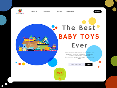 Hero Section ( Kids Toys ) branding herosection portfolio ui ux