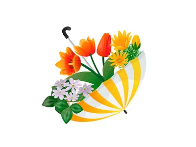 Flower illustration inverted vector