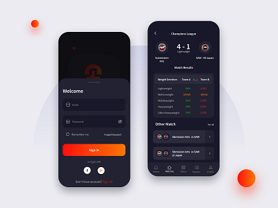Wrestling/Gym Mobile App UI/UX Design app design competition app ui design dark color scheme dark theme fitness fitness app design gym gym app gym app design gym app ui design health and fitness league app mobile app ui design mobile app ui ux design modern app design ui design ui ux design wrestling wrestling app wrestling app ui design