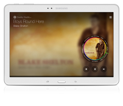 Samsung Milk Music - Tablet App (Dial State) app design design management experience design information architecture interaction design mobile mobile apps music product design service design tablet ui user experience user interface ux ux design visual design