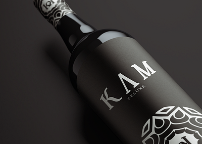 KAM deluxe black brand identity branding design graphic design logo luxury mockup packaging packaging design premium red wine typography vector wine