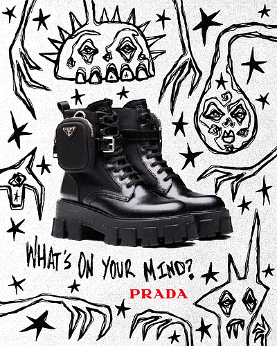 Imaginary Ad for Prada Boots branding design graphic design illustration