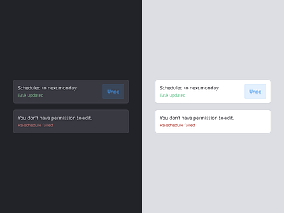 Daily UI — Flash Message 011 app dailyui dark mode design light mode mobile product design snackbar ui