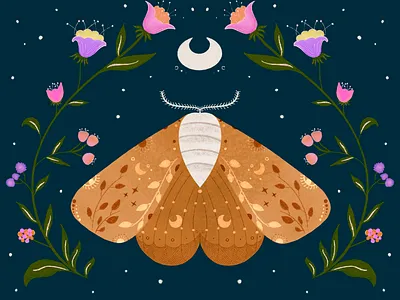Magical Moth art childrenillustration creative design graphic design illustration pro procreate