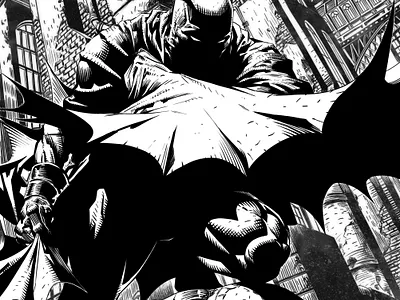 Inking of David Finch's sketch comic comicbookartist comics drawing illustration ink inking omic book artist