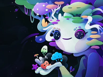 Pandora abstract cartoon character concept design illustration zutto