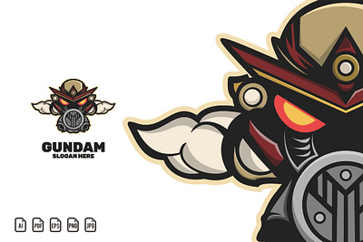 Gundam Mascot Logo branding design icon illustration logo logo design logotype vector