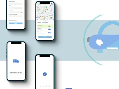 Clean Cars ux app apple branding graphic design illustration ui