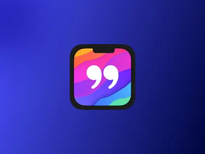 Quotesy App Icon 7 colors advice affirmation app icon application appstore colorful gradient icon logo motivation product quotation mark quotes quotes mark ui