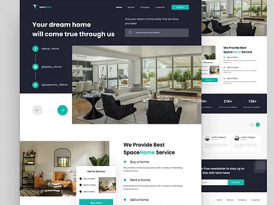 SpaceHome - Web Version clean color home marketplace simple ui uiux ux webdesign