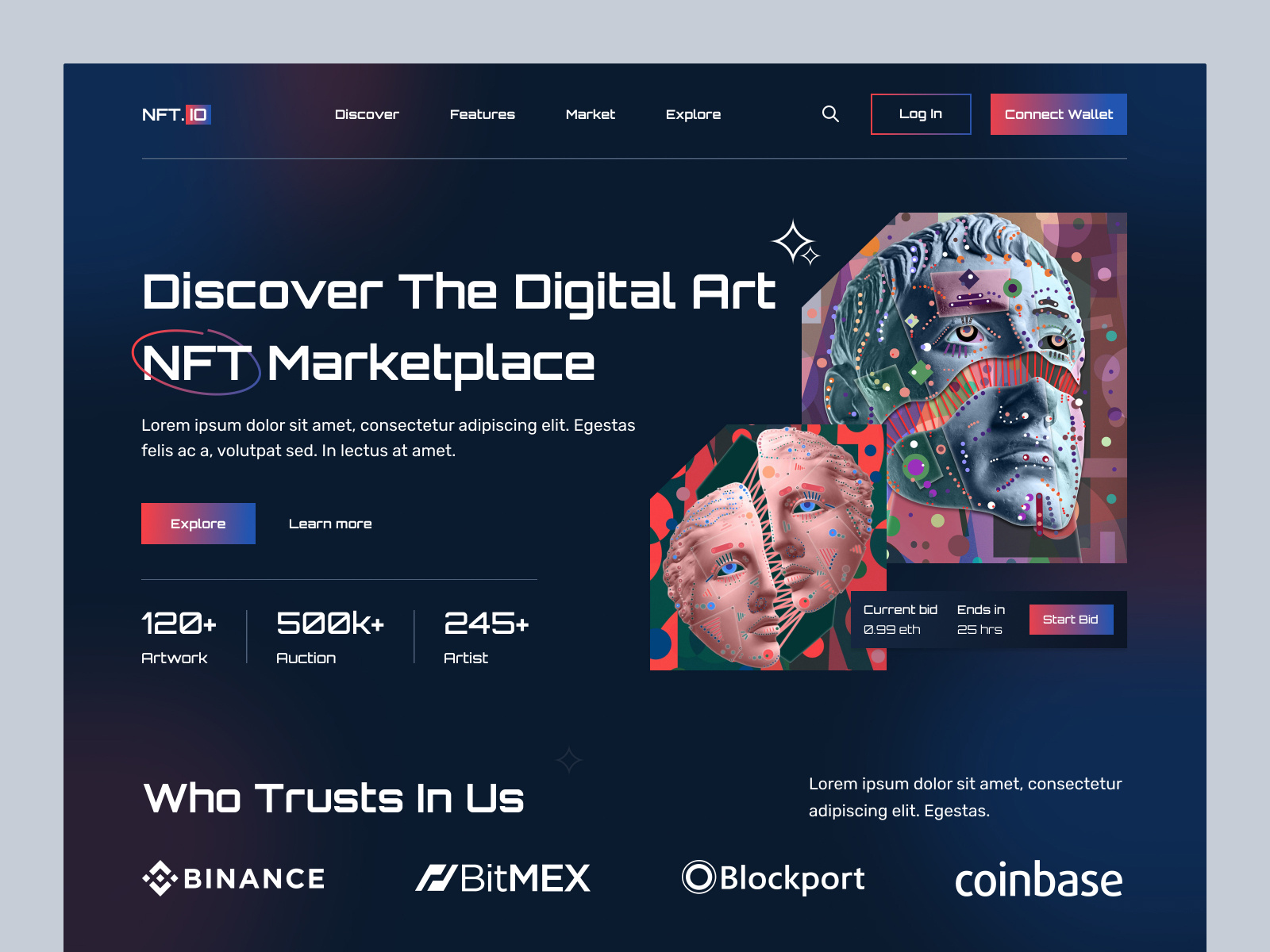 Example of Nft & Crypto Website / Landing Page / App