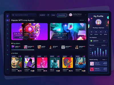Nefto | NFT Dashboard Design b2b blockchain buisness crypto dashboard design metaverse nft nft dashboard nft marketplace nft website product design ui design uiux