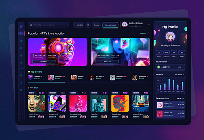 Nefto | NFT Dashboard Design b2b blockchain buisness crypto dashboard design metaverse nft nft dashboard nft marketplace nft website product design ui design uiux