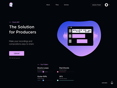 Cloud-JAM! Music Collaboration App app cloud design music ui ux web webapp website